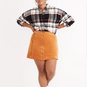 MADEWELL Velveteen A-Line Mini Skirt